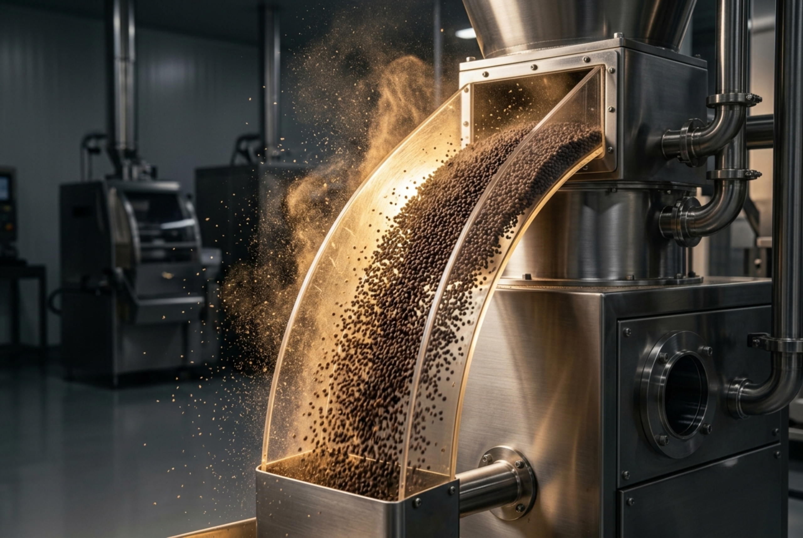 Seed being cleaned