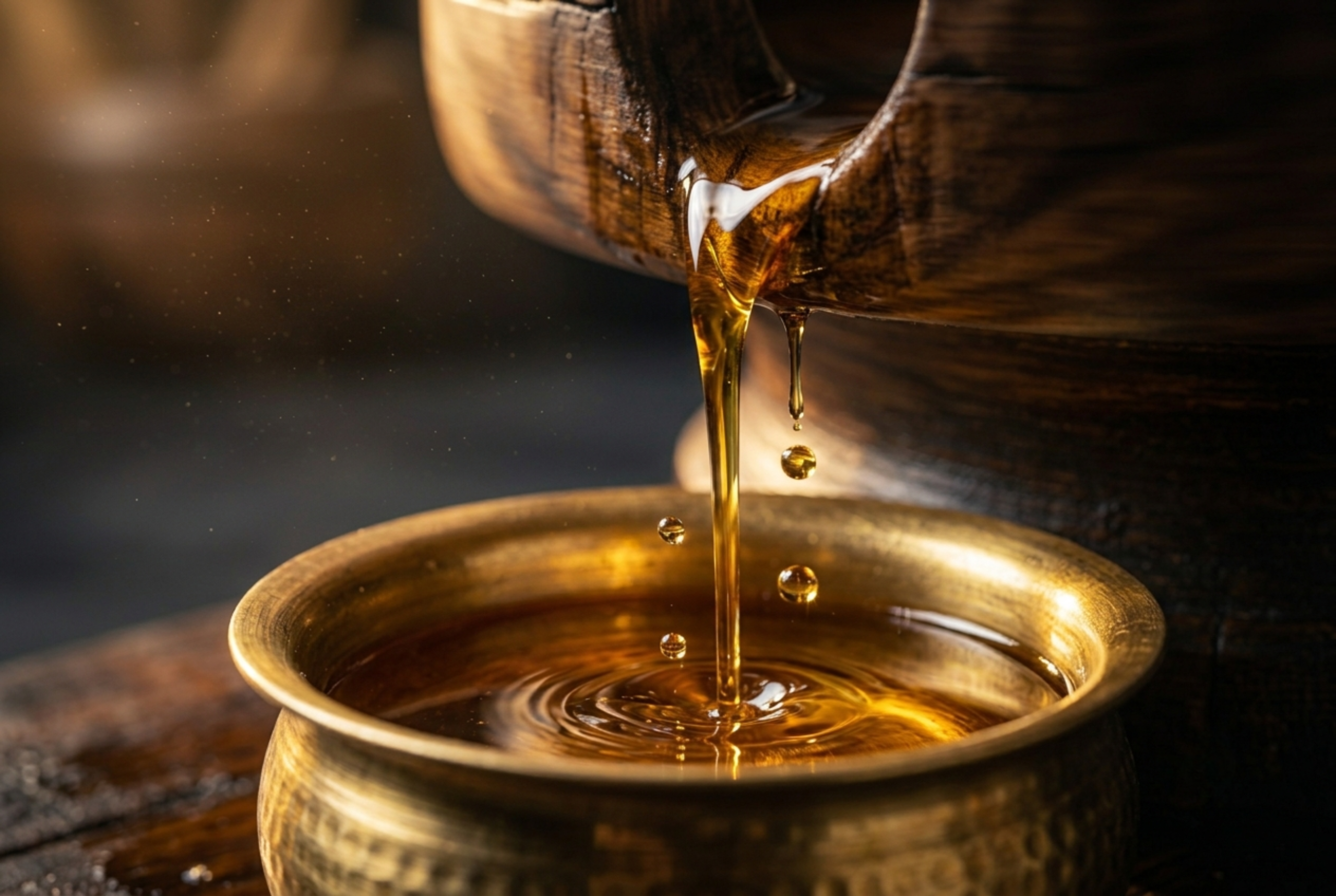 Oil running from the press